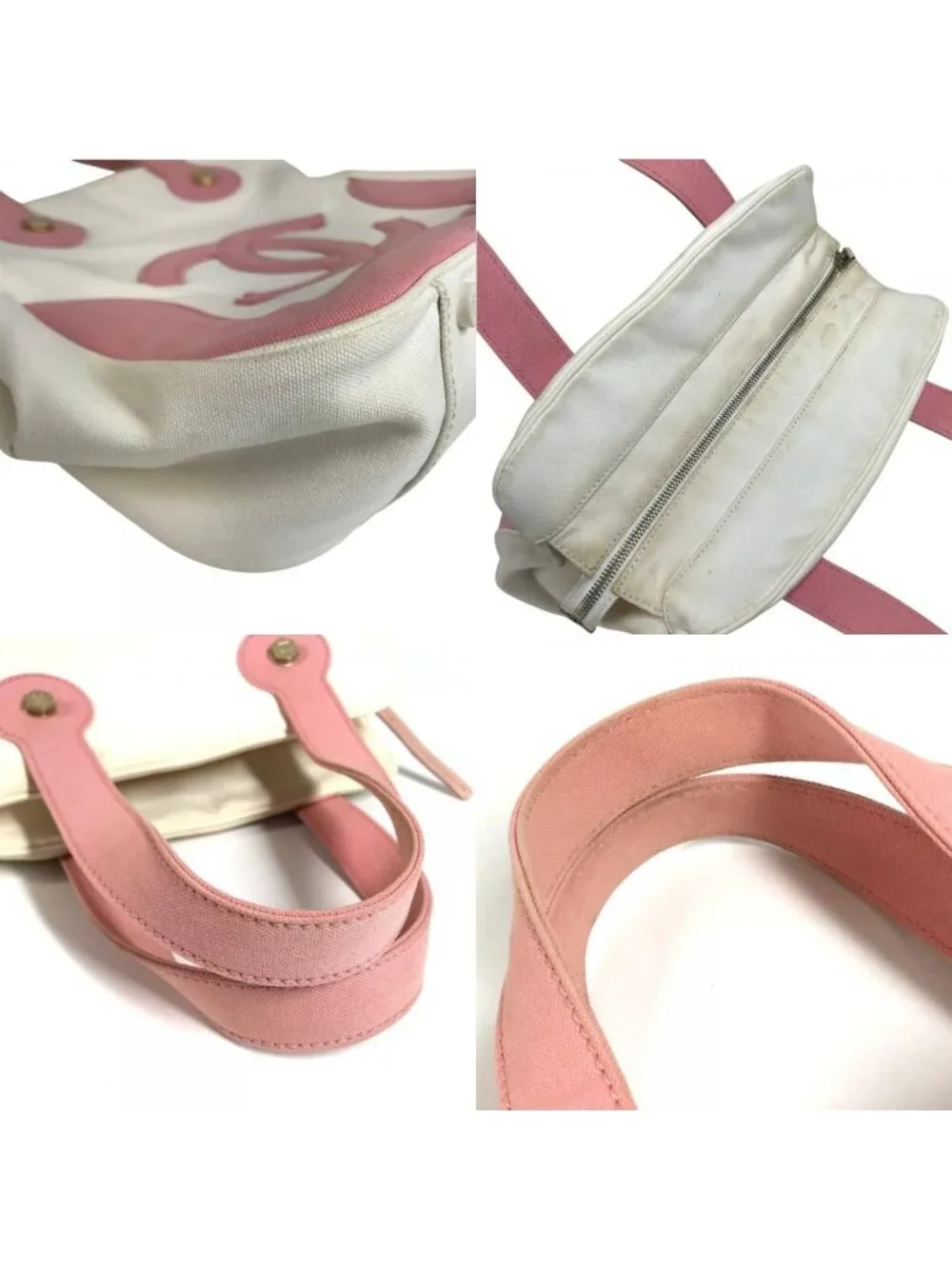 Chanel Handbag CC Logo Marshmallow Canvas Pink